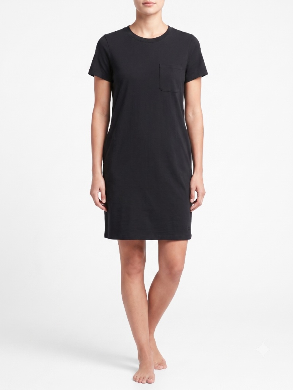 NWT Banana Republic Womens Size S Black Short Sleeve Pocket T-Shirt Dress